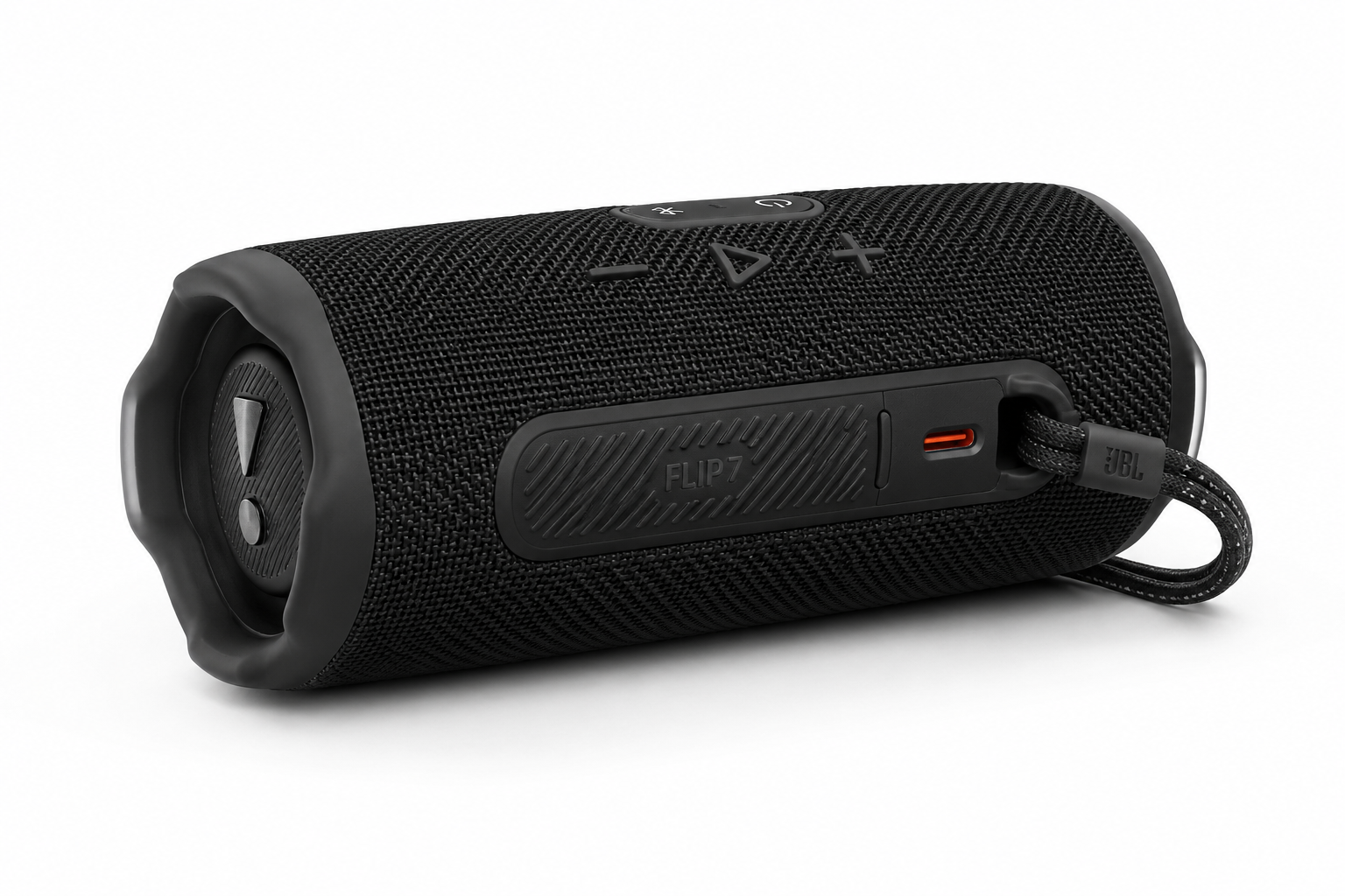רמקול JBL Flip 7 נייד עם וופר צדדי וכפתורי שליטה