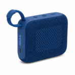 רמקול JBL Go 4 כחול עם לולאת נשיאה ומרקם בד