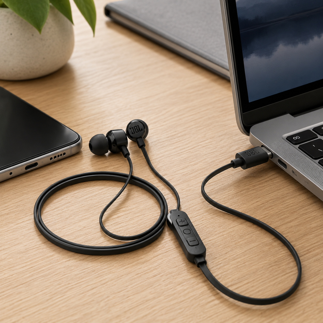 JBL Tune 310C USB-C לשימוש עם טלפון ומחשב תואמי USB-C