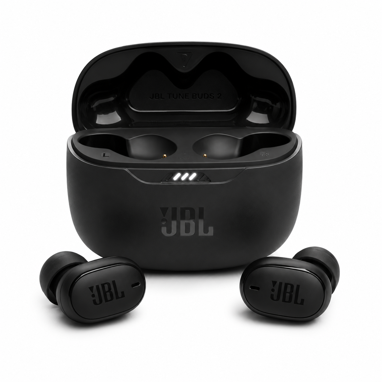 אוזניות אלחוטיות JBL Tune Buds 2 שחורות עם נרתיק טעינה