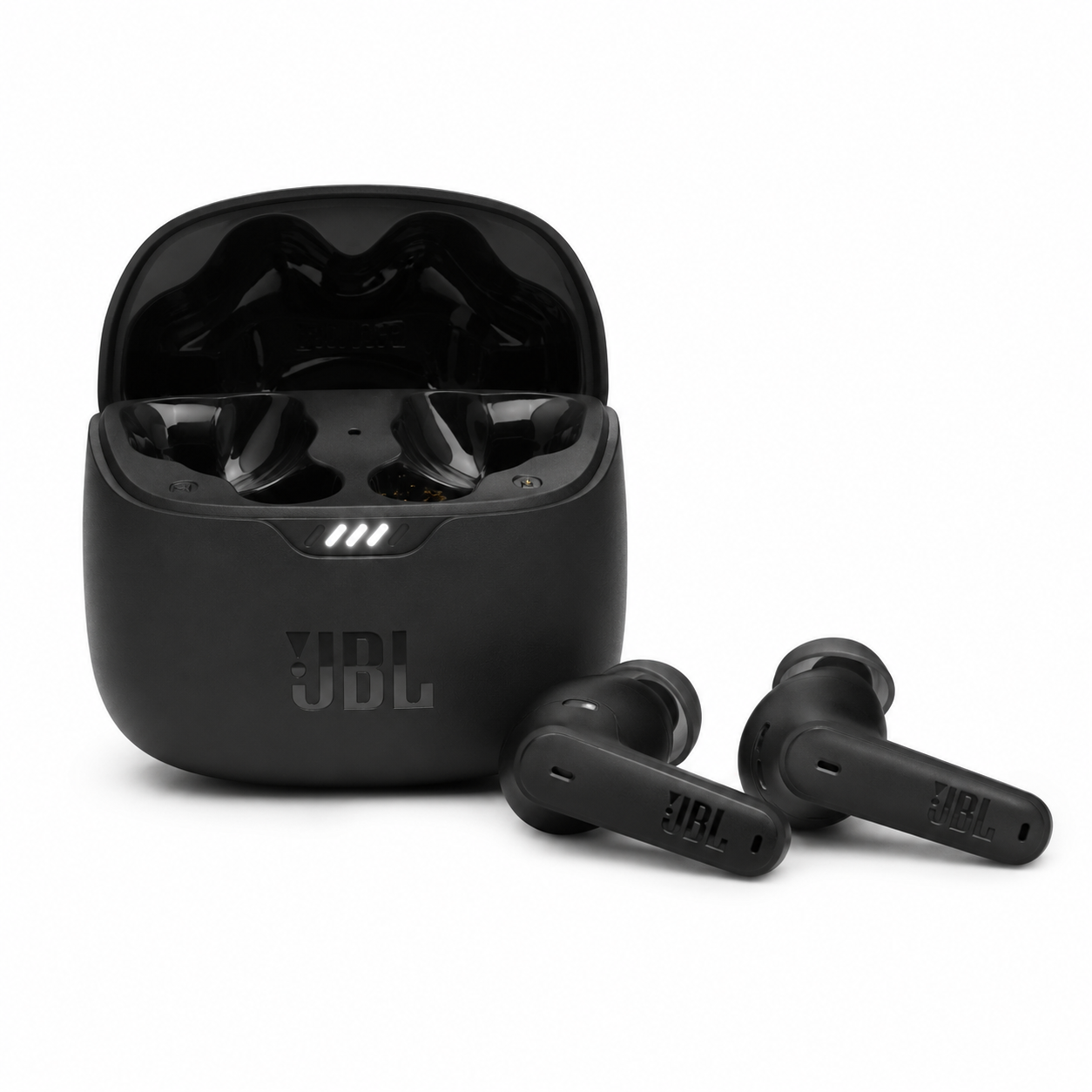 אוזניות אלחוטיות JBL Tune Flex 2 לצד נרתיק הטעינה