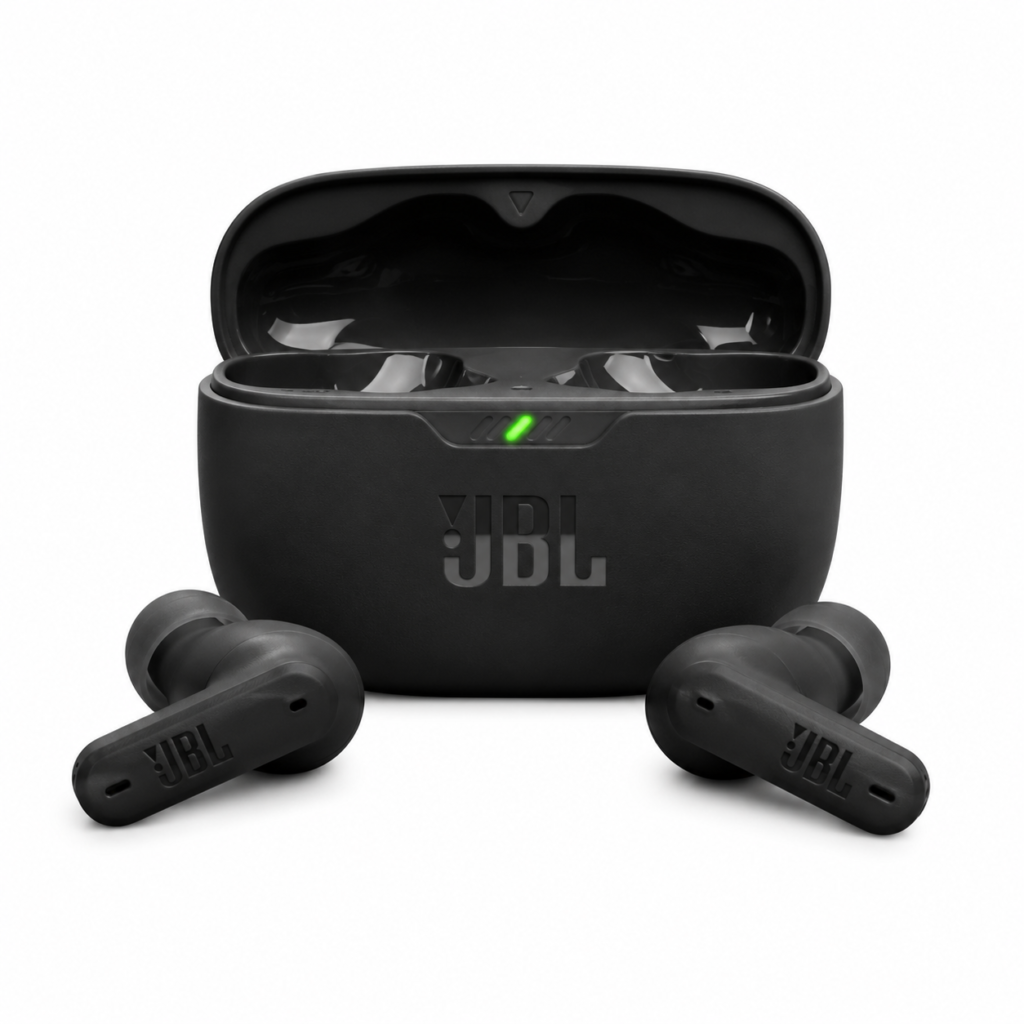 אוזניות אלחוטיות JBL Wave Buds 2 עם נרתיק טעינה פתוח