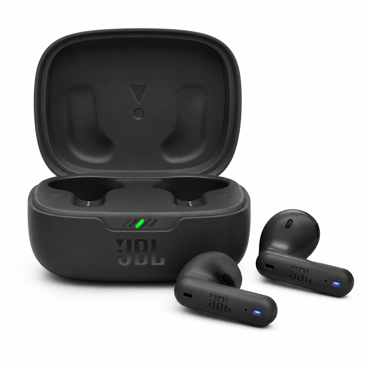 אוזניות אלחוטיות JBL Wave Flex 2 לצד נרתיק הטעינה