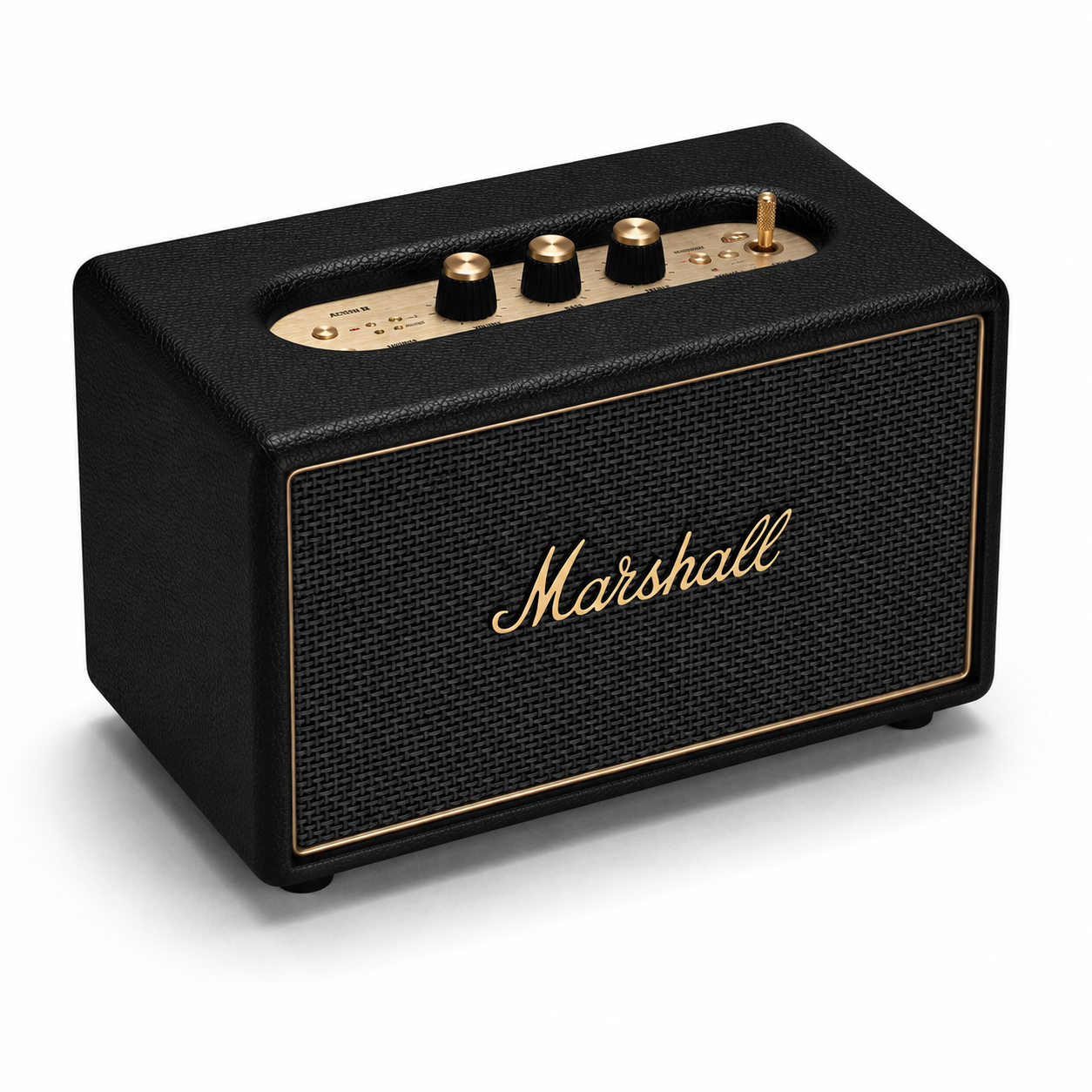 Marshall Acton III Bluetooth מזווית צד המדגישה את העיצוב והגימור
