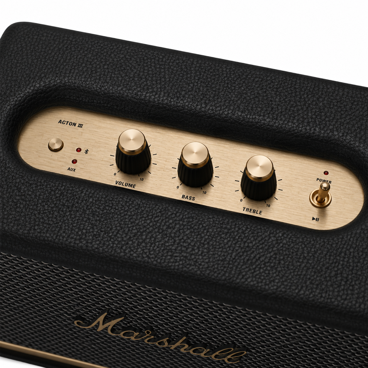 לוח השליטה העליון של רמקול Marshall Acton III Bluetooth