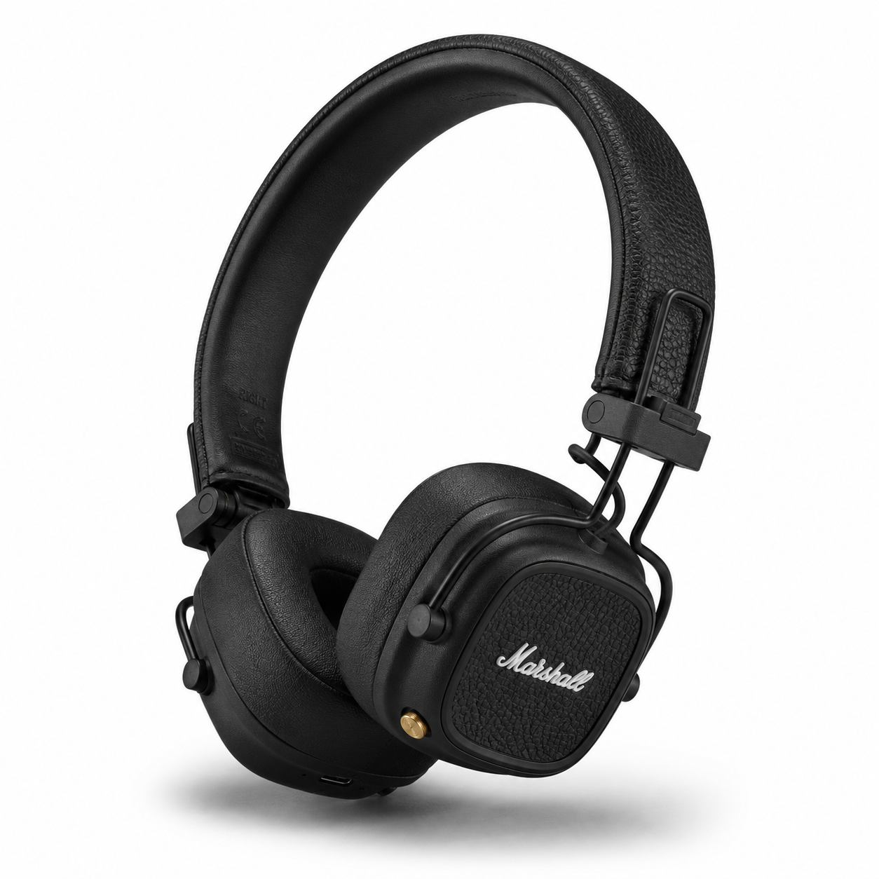 אוזניות Marshall Major IV אלחוטיות שחורות על רקע לבן