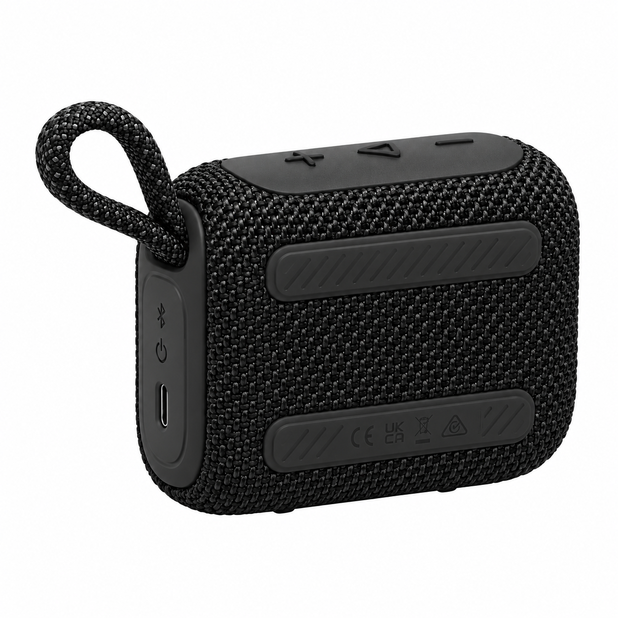 JBL Go 5 קומפקטי עם לוגו JBL ועיצוב נייד
